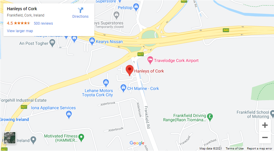 Map Area Hanleys of Cork