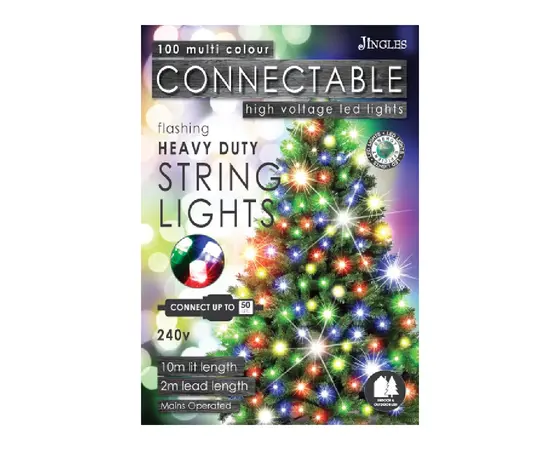 100 led Multi-Colour Connectable Light W.Flash
