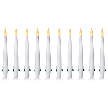 10pc 15cm White Candle W-Clip