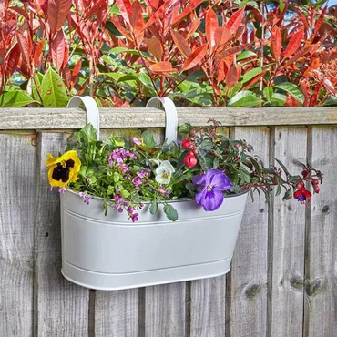 12” Fence & Balcony Hanging Planter - Ivory - image 2