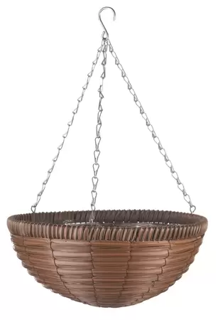 14'' Chestnut Faux Rattan Basket - image 1