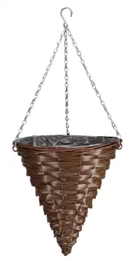 14" Hazel Faux Rattan Hanging Cone - image 1