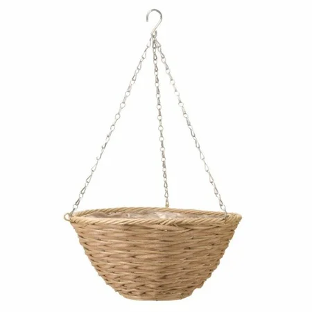 14" Mocha Faux Rattan Basket - image 1