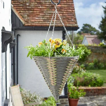 14” Safari Faux Rattan Cone - image 2