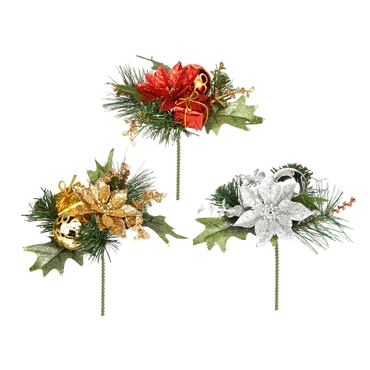 16cm 3 Asst Poinsettia And Bal