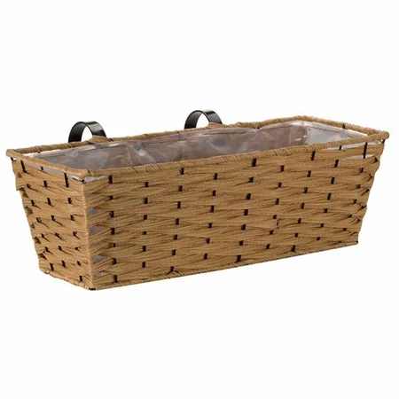 19” Bari Faux Rattan Planter - Sand - image 1