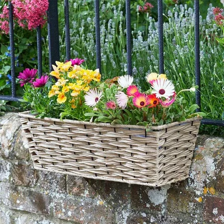 19” Bari Faux Rattan Planter - Sand - image 2