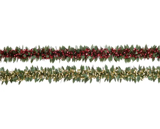 200cm X 8.5cm Natural Loop / Holly Tinsel