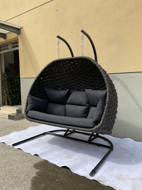 3 Seater Swing Hanging Chair Grey - image 2