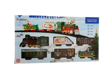 31pc Christmas Train With Smoke/Light/Music