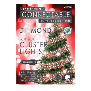 360 Red/White Diamond Cluster Connectable Led-Ts