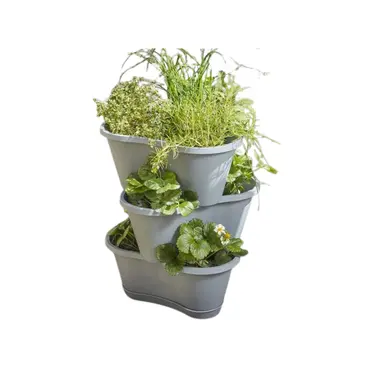 4 Stackable Planters - Slate