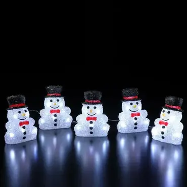 5 Acrylic Sitting Snowmen - image 2