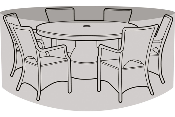 6-8 Seater Round Furniture Set Cover Black - image 5