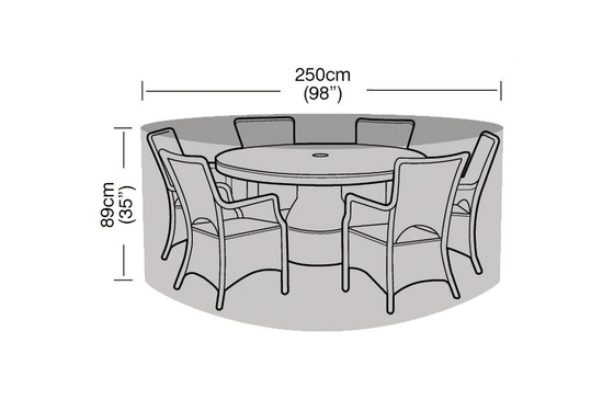 6-8 Seater Round Furniture Set Cover Black - image 8