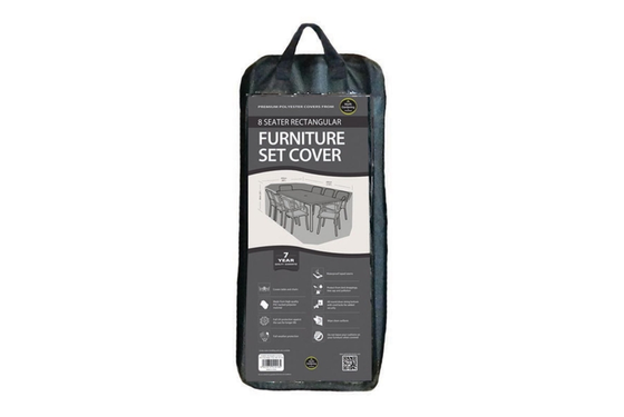 8 Seater Rectangular Furniture Set Cover Black - image 1