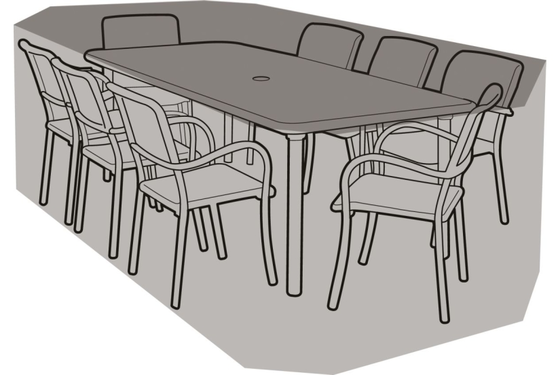 8 Seater Rectangular Furniture Set Cover Black - image 5