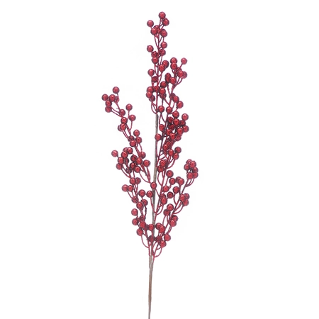 80cm Burgundy Glitter Berries Stem