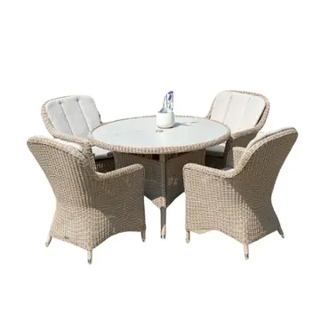 Alexander Rose Hazelmere 4 Seat Round Dining Set with Parasol - image 1