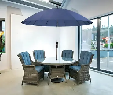 Amalfi 4 Seat Round Ceramic Glass Dining Set - image 3