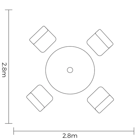 Amalfi 4 Seat Round Dining Set - image 4