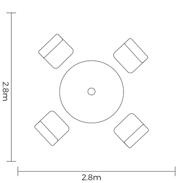 Amalfi 4 Seat Round Dining Set - image 4