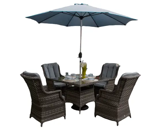Amalfi 4 Seat Square Dining Set (Grey) - image 1