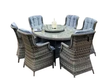 Amalfi 6 Seat Oval Ceramic Glass Dining Set - image 1