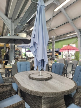 Amalfi 6 Seat Oval Ceramic Glass Dining Set - image 3