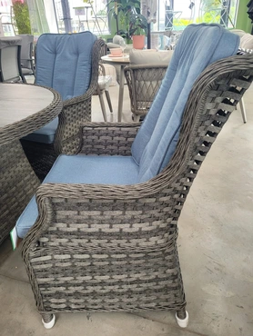Amalfi 6 Seat Oval Ceramic Glass Dining Set - image 5