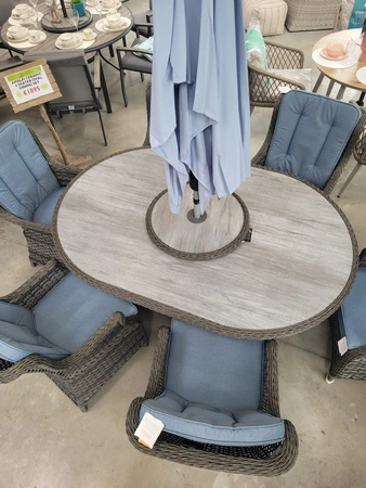 Amalfi 6 Seat Oval Ceramic Glass Dining Set - image 7