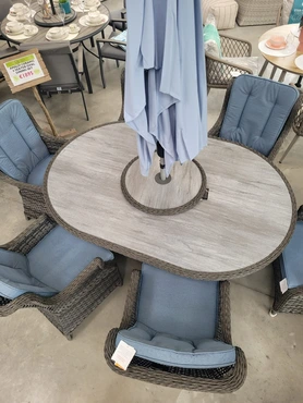 Amalfi 6 Seat Oval Ceramic Glass Dining Set - image 7