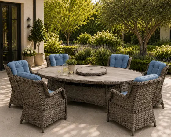 Amalfi 6 Seat Oval Dining Set - image 2