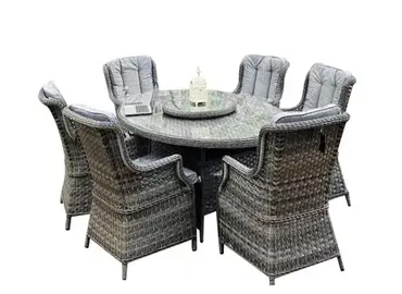 Amalfi 6 Seat Oval Dining Set (Grey) - image 3