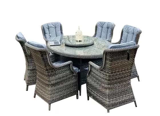 Amalfi 6 Seat Oval Dining Set (Grey) - image 1