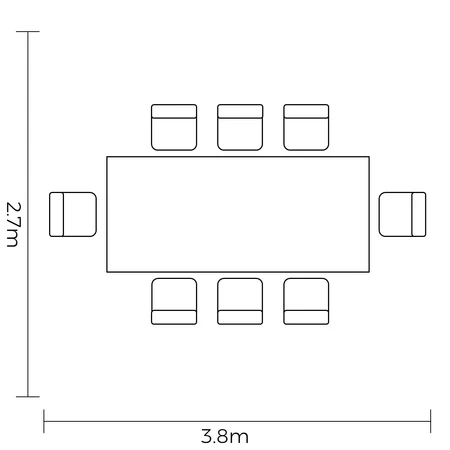 Amalfi 8 Seat Rectangular Dining Set - image 3