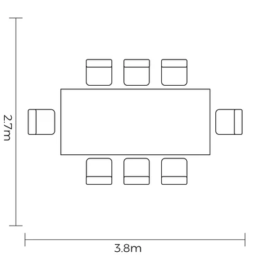 Amalfi 8 Seat Rectangular Dining Set - image 3