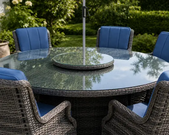 Amalfi 8-Seat Round Ceramic Printed Glass Set - image 3