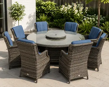 Amalfi 8-Seat Round Ceramic Printed Glass Set - image 2