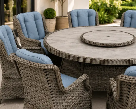 Amalfi 8-Seat Round Ceramic Printed Glass Set - image 3