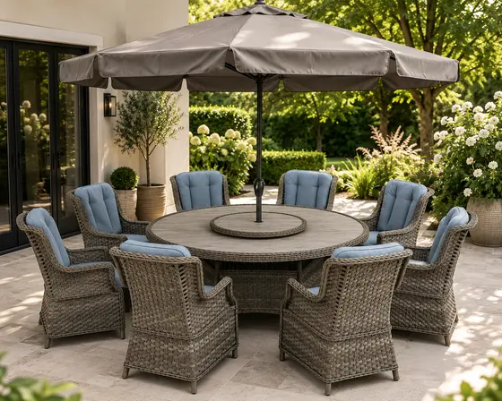 Amalfi 8-Seat Round Ceramic Printed Glass Set - image 5