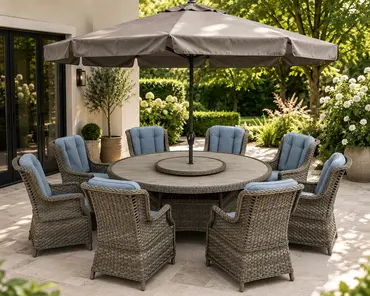Amalfi 8-Seat Round Ceramic Printed Glass Set - image 5
