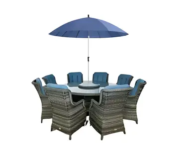 Amalfi 8-Seat Round Ceramic Printed Glass Set - image 1