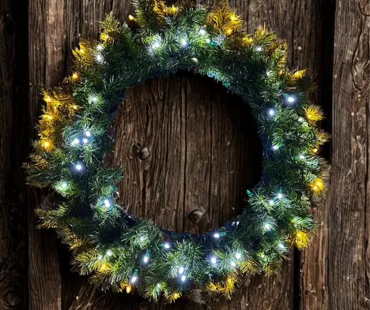 American Pre-lit Wreath 1m - image 2