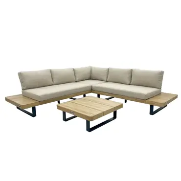 Bali Wood Platform Corner Sofa Set - image 1