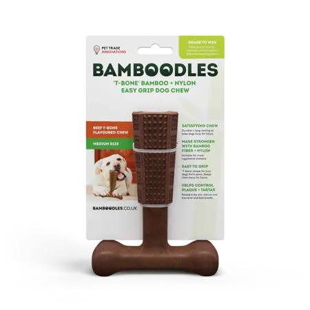 BAMBOODLES T-BONE BAMBOO MEDIUM BEEF FLAVOUR