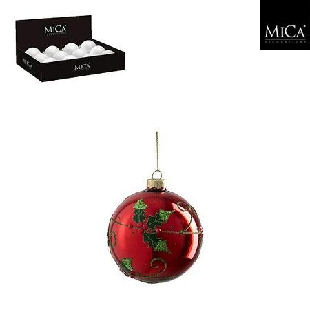 Bauble Glass Red D10cm