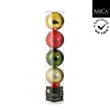 Bauble Unbreakable Mixed 5 Pieces  D15cm