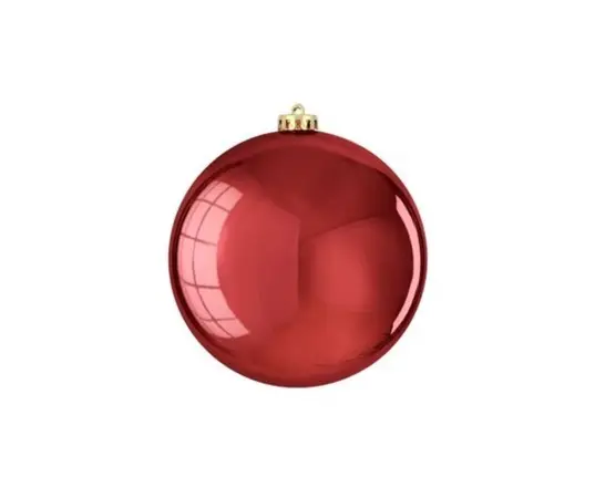 Bauble Unbreakable Red Shiny D20cm