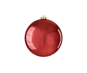 Bauble Unbreakable Red Shiny D20cm